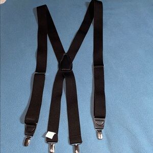 KCE black, stretch suspenders, made in Dominican Republic